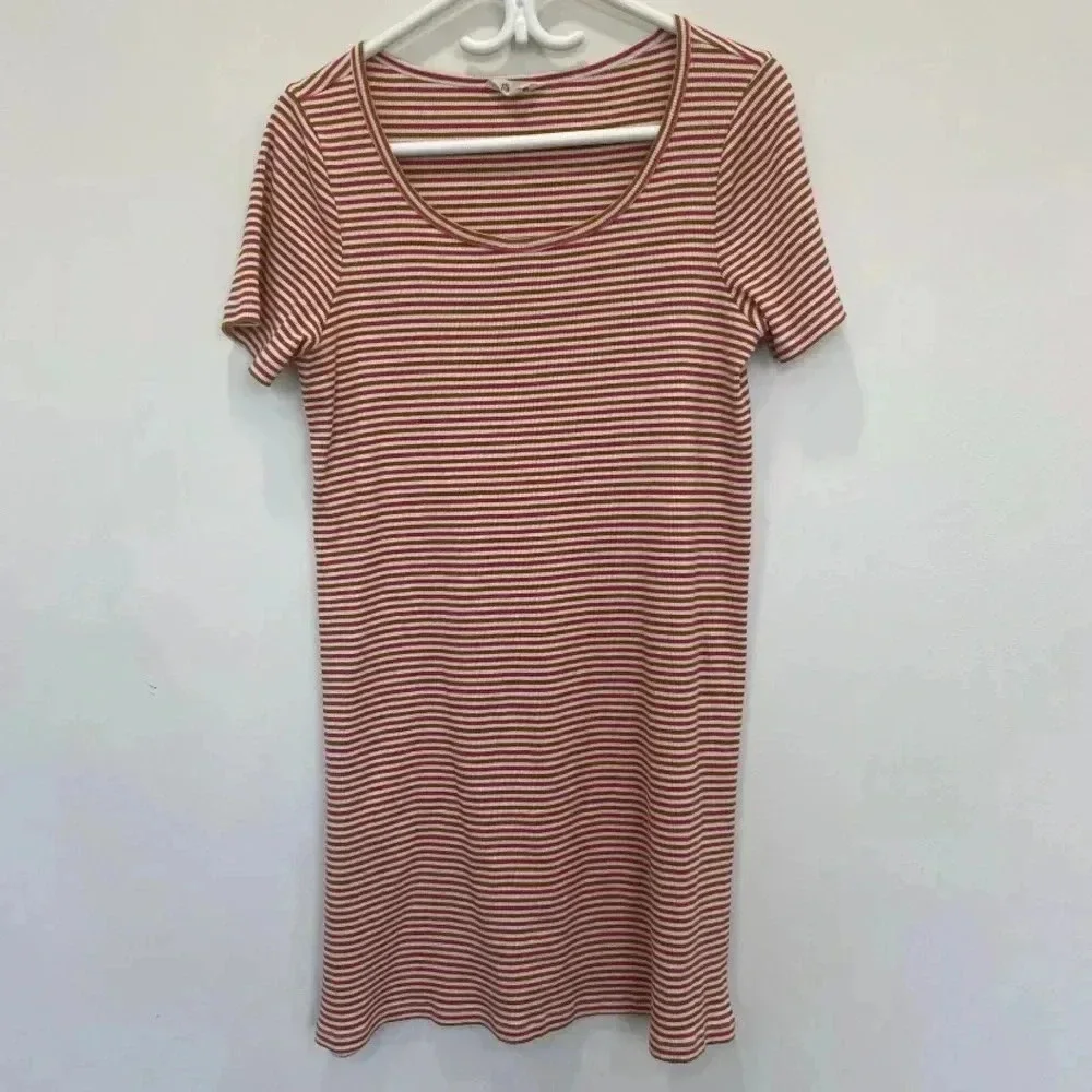 Madewell Swingy Tee Dress in‎ Stripe Size S
